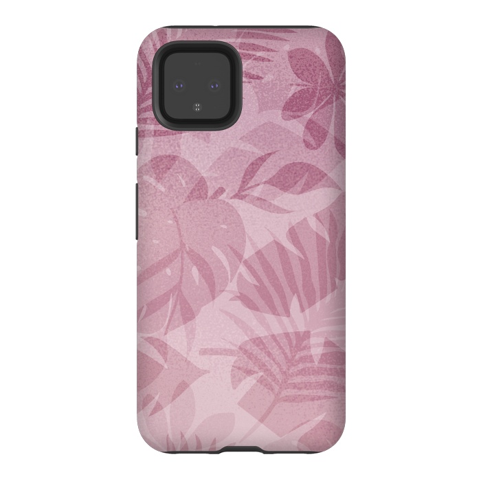 Pixel 4 StrongFit Blush Tropical Leaves by Andrea Haase