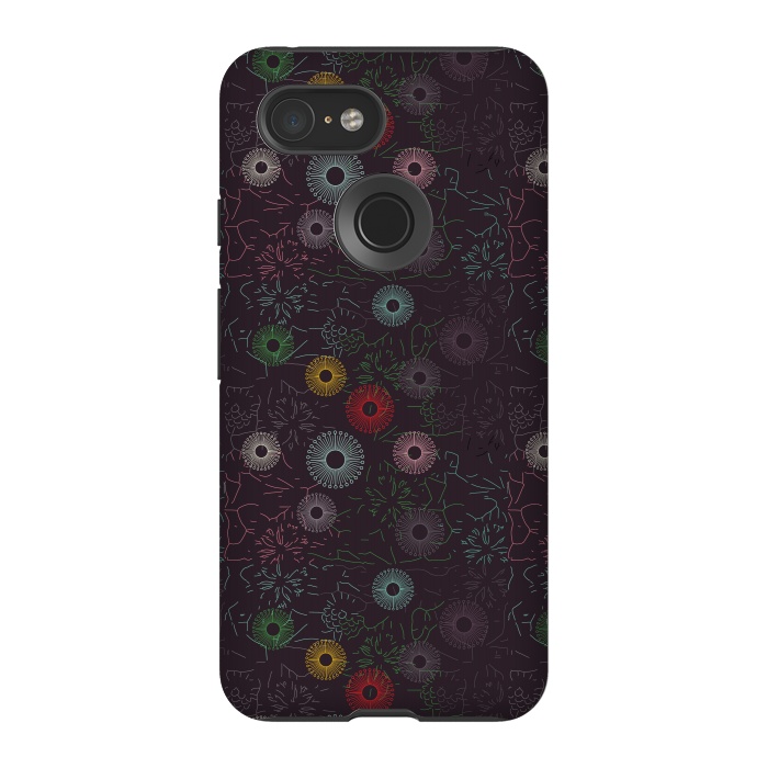 Pixel 3 StrongFit ceramic floral  by TMSarts