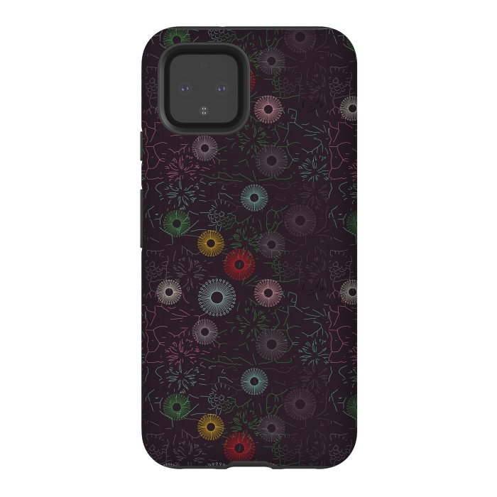 Pixel 4 StrongFit ceramic floral  by TMSarts