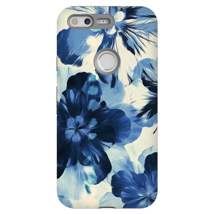 Pixel StrongFit Shibori Inspired Indigo Floral by Micklyn Le Feuvre