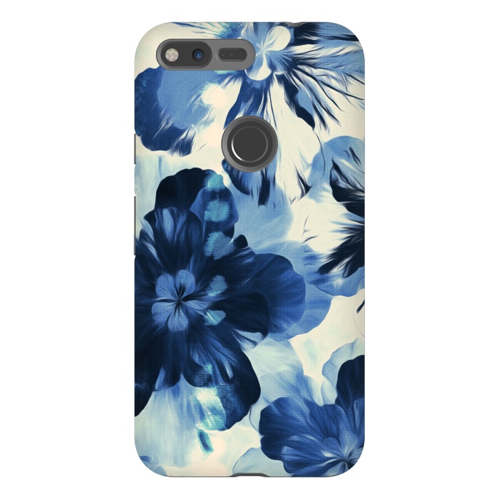Pixel XL StrongFit Shibori Inspired Indigo Floral by Micklyn Le Feuvre