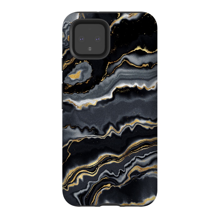 Pixel 4 StrongFit Faux Gold Black Gray Trendy Agate by  Utart