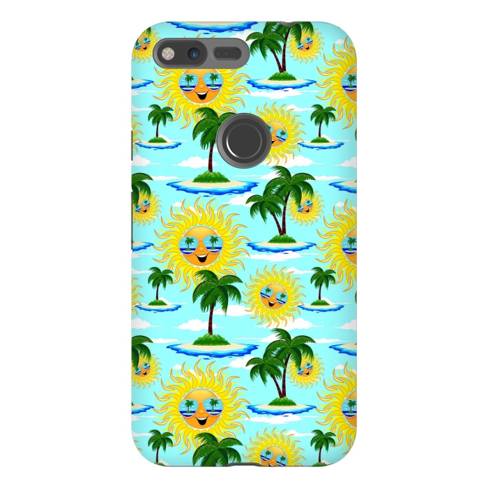 Pixel XL StrongFit Happy Summer Sun on Tropical Island by BluedarkArt