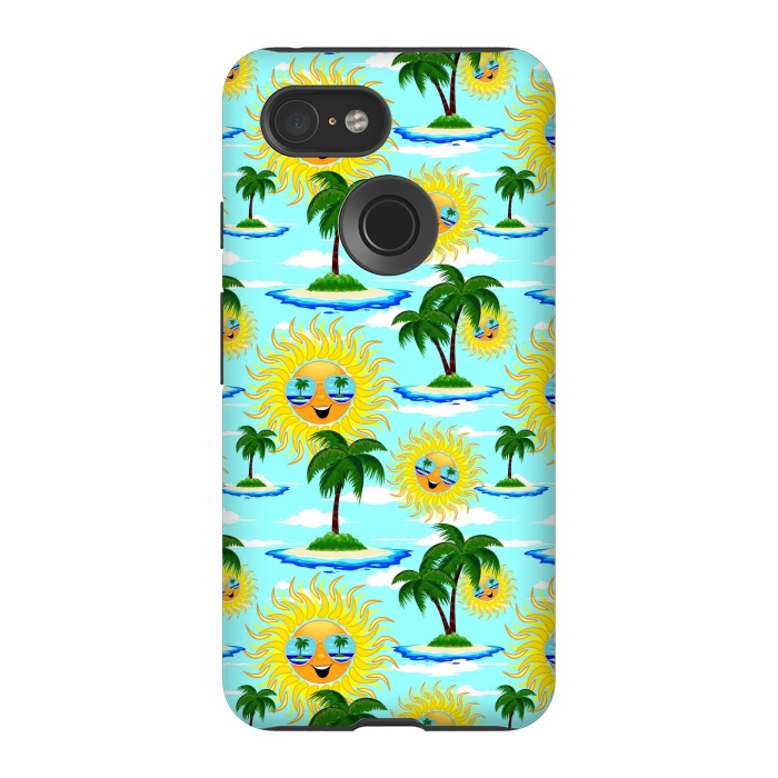 Pixel 3 StrongFit Happy Summer Sun on Tropical Island by BluedarkArt