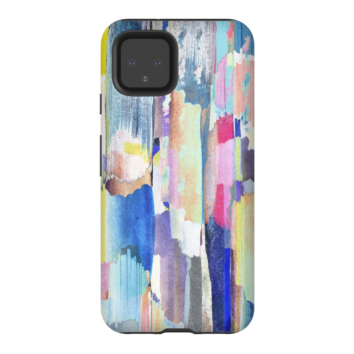 Pixel 4 StrongFit Colorful paint brushstrokes by Oana 