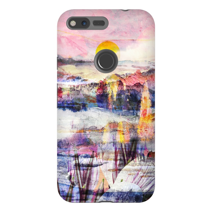 Pixel XL StrongFit Colorful painted sunset landscape by Oana 