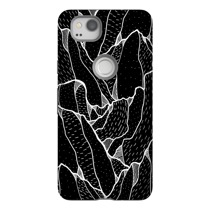 Pixel 2 StrongFit Black and white pattern hills by Steve Wade (Swade)