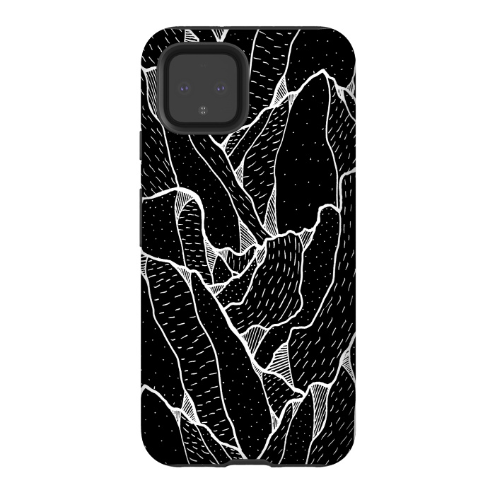 Pixel 4 StrongFit Black and white pattern hills by Steve Wade (Swade)
