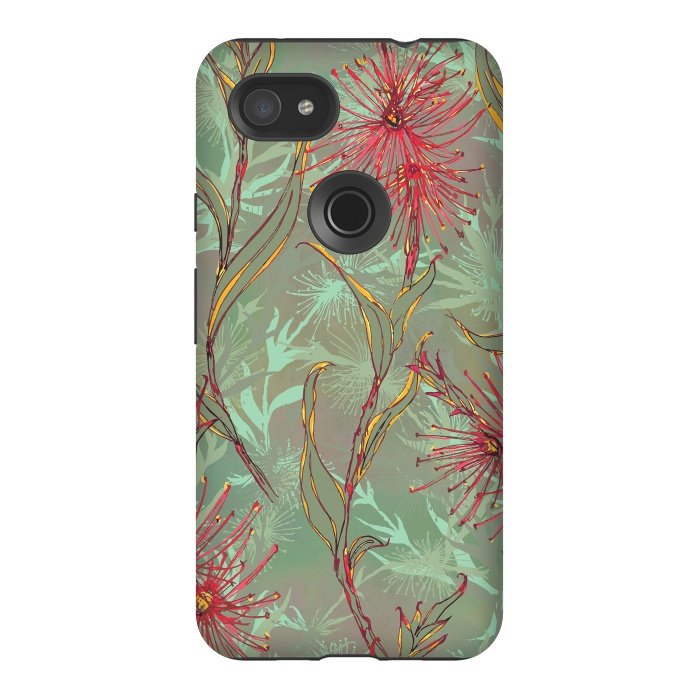 Pixel 3AXL StrongFit Red Gum Flower by Lotti Brown