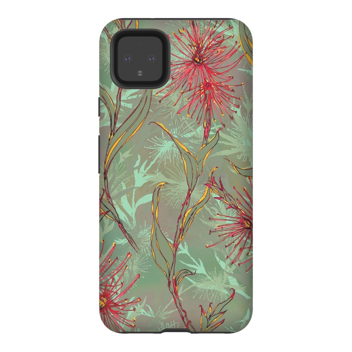 Pixel 4XL StrongFit Red Gum Flower by Lotti Brown
