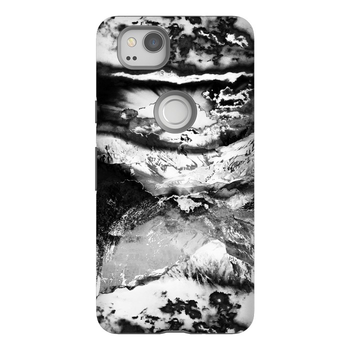 Pixel 2 StrongFit Black and white mountain landscape at dawn  by Oana 