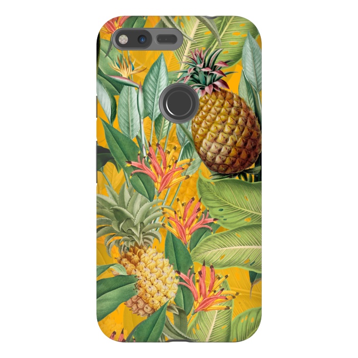 Pixel XL StrongFit Yellow Tropical Pinapple Jungle Garden by  Utart