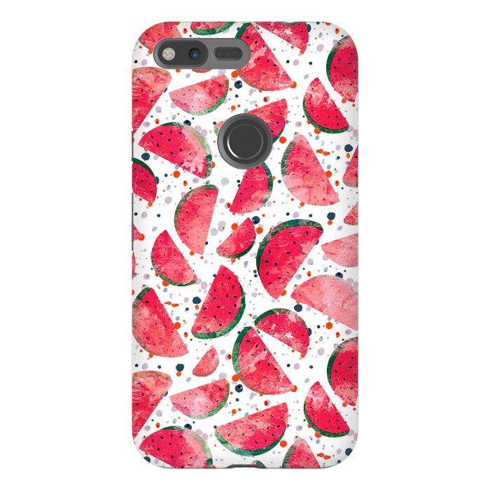 Pixel XL StrongFit Splattered watermelons playful pattern by Oana 