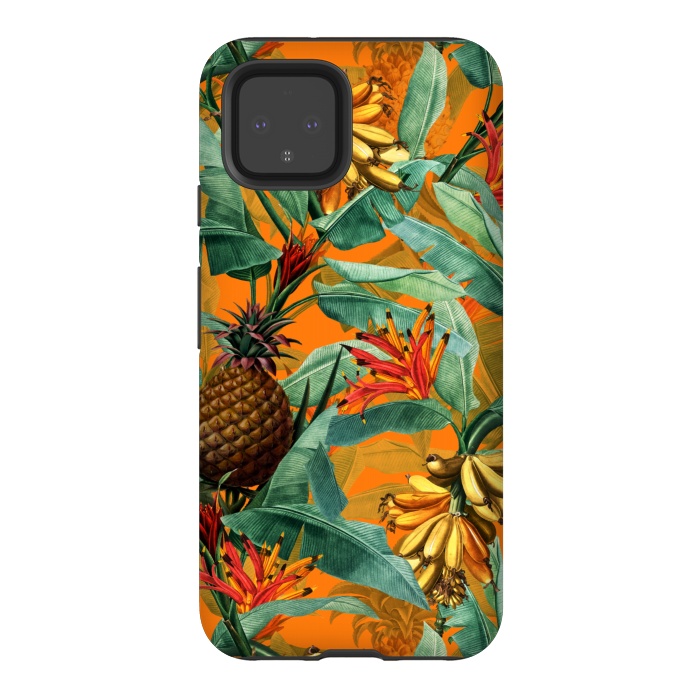 Pixel 4 StrongFit Sunny Banana and Pinapple Jungle Garden by  Utart