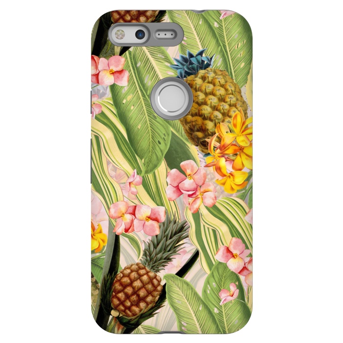 Pixel StrongFit Gold and pink Banana and Pinapple Jungle Garden by  Utart