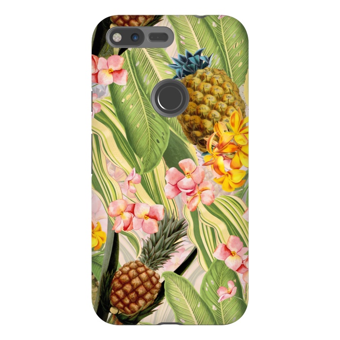 Pixel XL StrongFit Gold and pink Banana and Pinapple Jungle Garden by  Utart