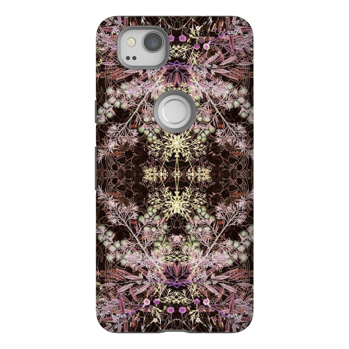 Pixel 2 StrongFit Delicate arts and crafts botanical pattern by Oana 