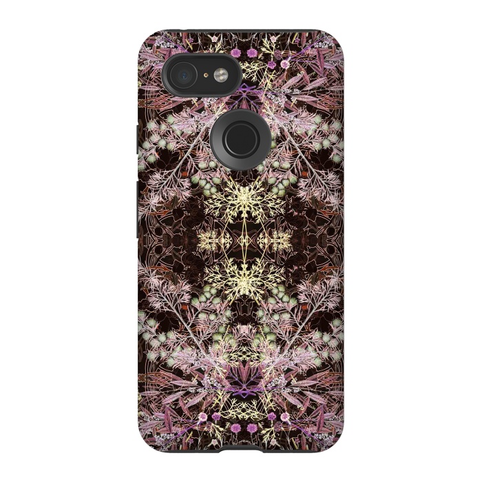 Pixel 3 StrongFit Delicate arts and crafts botanical pattern by Oana 