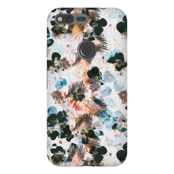 Pixel XL StrongFit Ink pansy petals and foliage pattern by Oana 