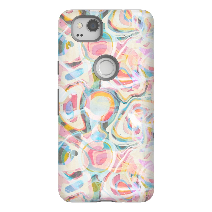 Pixel 2 StrongFit Pastel abstract marbling painting by Oana 