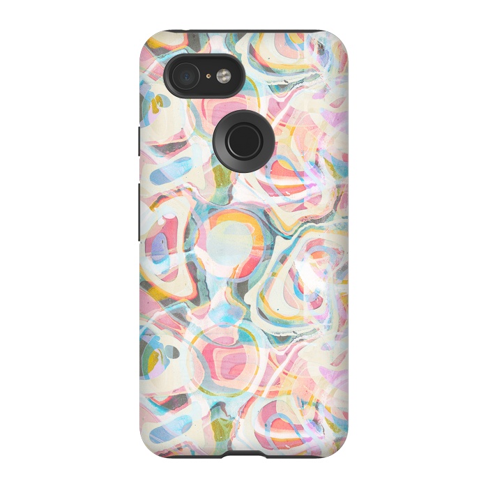 Pixel 3 StrongFit Pastel abstract marbling painting by Oana 