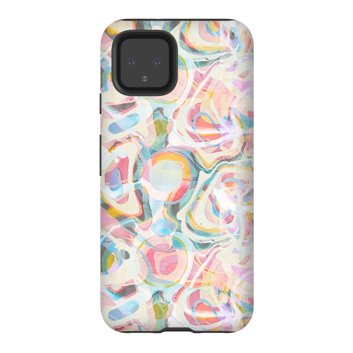 Pixel 4 StrongFit Pastel abstract marbling painting by Oana 