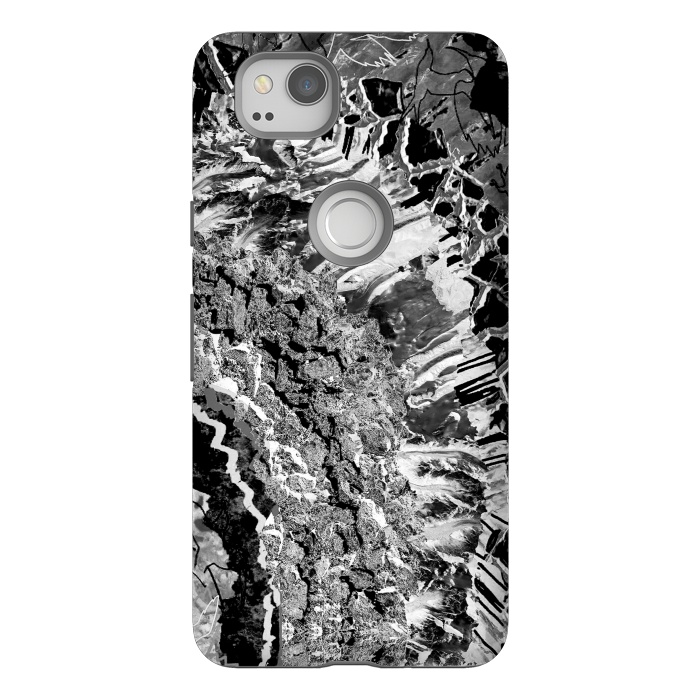Pixel 2 StrongFit Silver and gemstones abstract art by Oana 