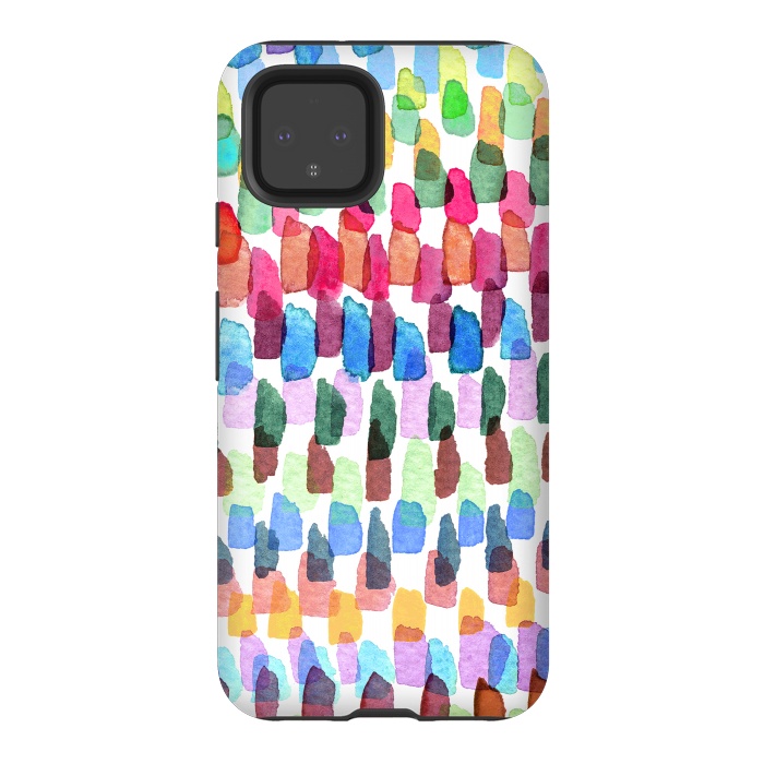 Pixel 4 StrongFit Colorful Brushstrokes Stains  by Ninola Design