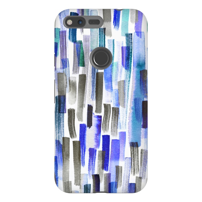 Pixel XL StrongFit Colorful Brushstrokes Blue by Ninola Design