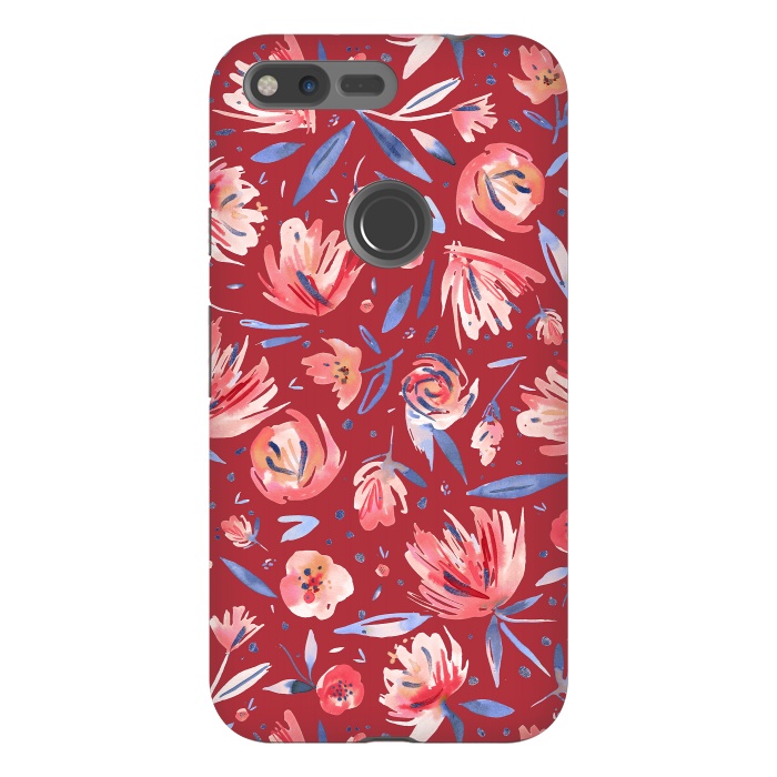 Pixel XL StrongFit Festival Red Peonies by Ninola Design