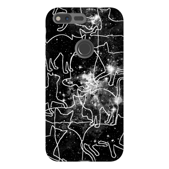 Pixel XL StrongFit Cats in space astrology minimal pattern by Oana 