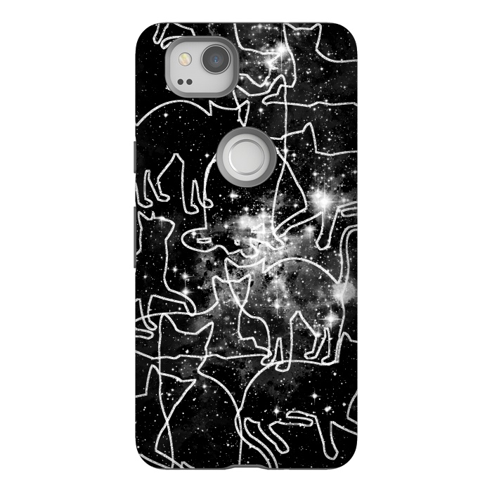 Pixel 2 StrongFit Cats in space astrology minimal pattern by Oana 