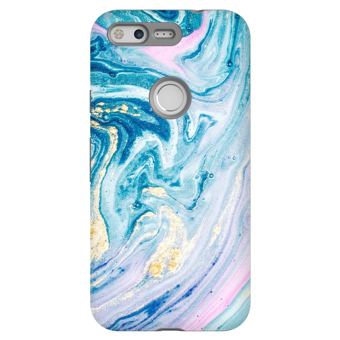 Pixel StrongFit Pink and Blue Marble by ArtsCase