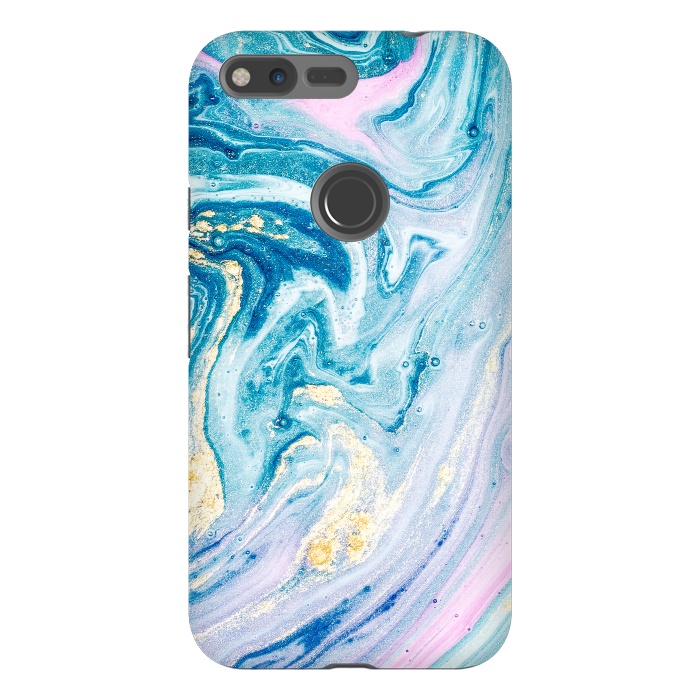 Pixel XL StrongFit Pink and Blue Marble by ArtsCase