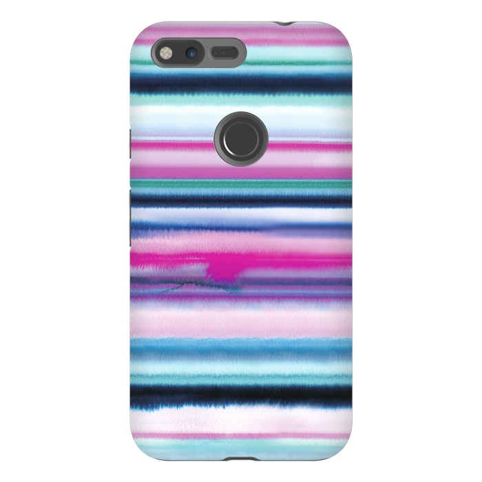 Pixel XL StrongFit Ombre Stripes Watercolor Pink by Ninola Design
