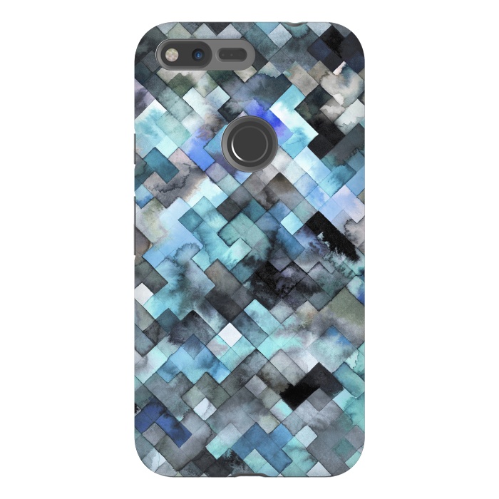Pixel XL StrongFit Moody Geometry Blue by Ninola Design