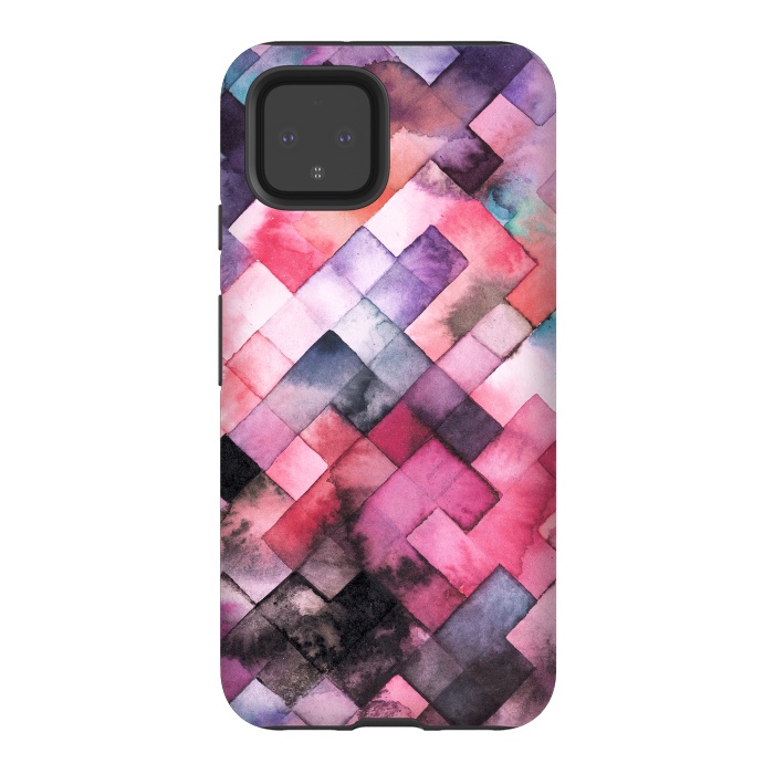 Pixel 4 StrongFit Moody Geometry Pink by Ninola Design