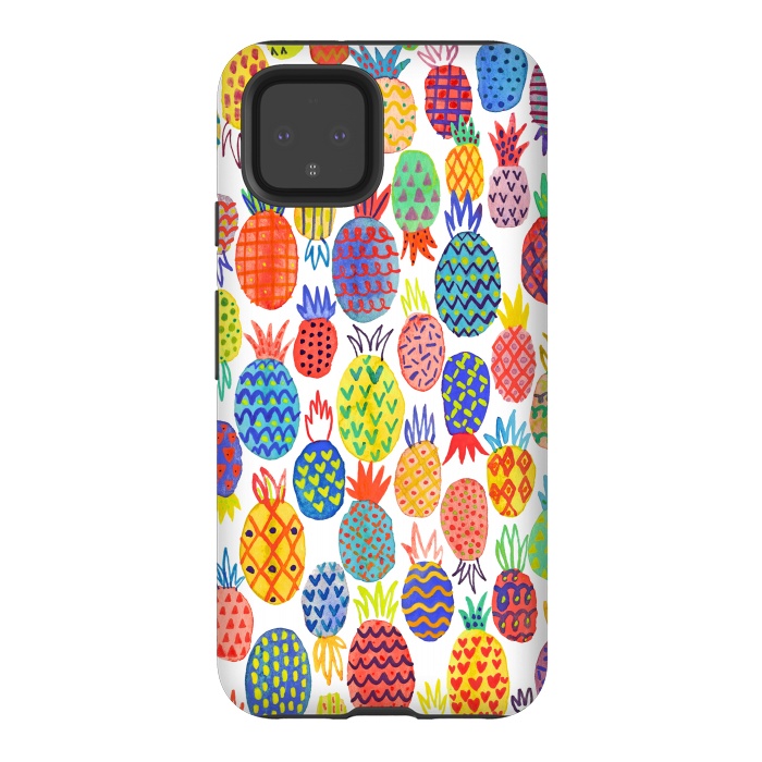 Pixel 4 StrongFit Cute Pineapples by Ninola Design