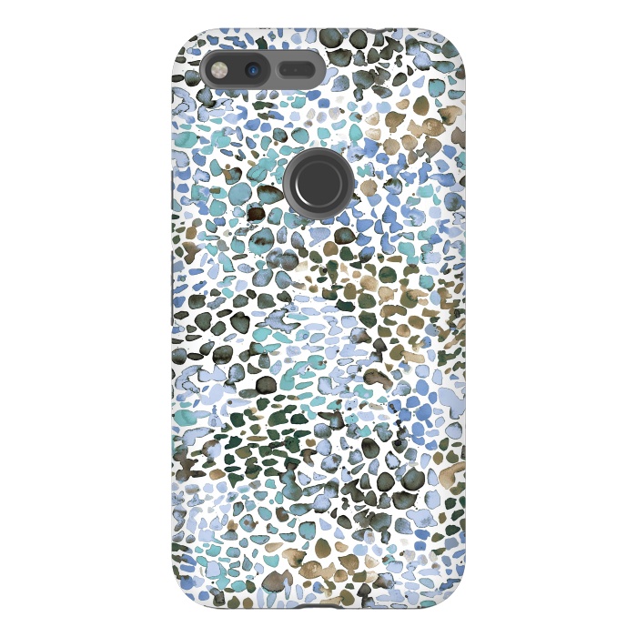 Pixel XL StrongFit Blue Specked Watercolor by Ninola Design