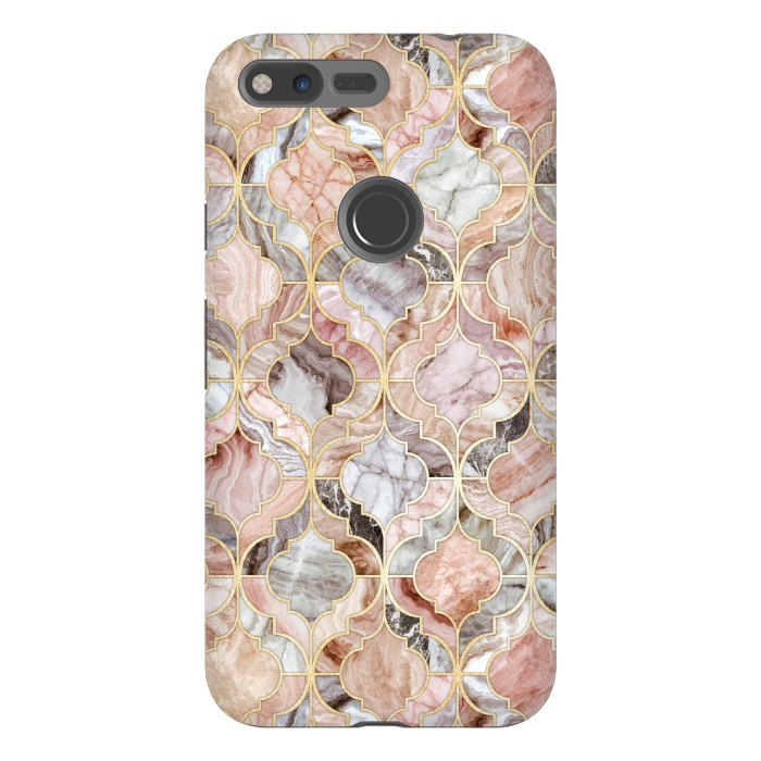 Pixel XL StrongFit Rosy Marble Moroccan Tiles by Micklyn Le Feuvre