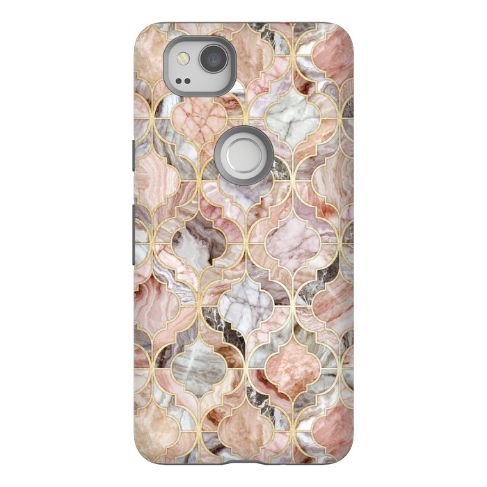 Pixel 2 StrongFit Rosy Marble Moroccan Tiles by Micklyn Le Feuvre