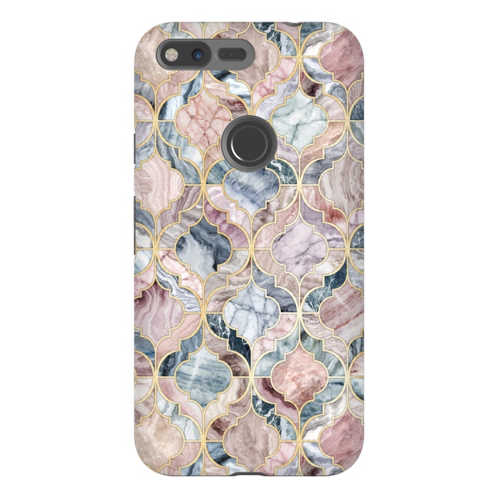 Pixel XL StrongFit Moroccan Marble Tile Pattern by Micklyn Le Feuvre
