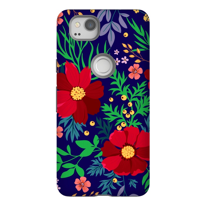 Pixel 2 StrongFit Red Flowers In The Ocean by ArtsCase