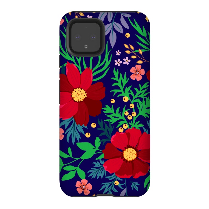 Pixel 4 StrongFit Red Flowers In The Ocean by ArtsCase