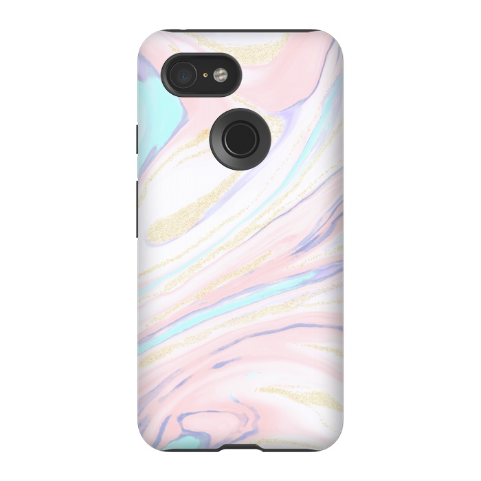 Pixel 3 StrongFit Modern golden marbleized abstract design by InovArts