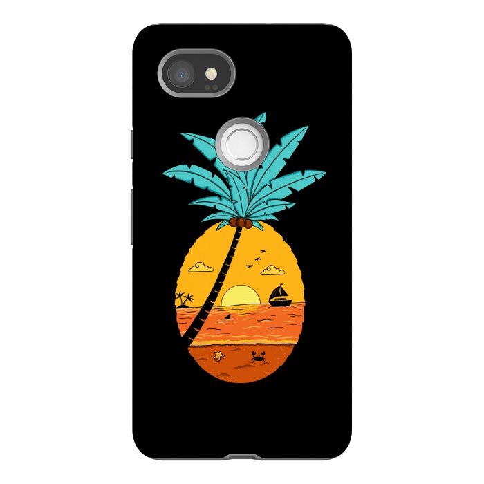 Pixel 2XL StrongFit Pineapple Nature Black by Coffee Man