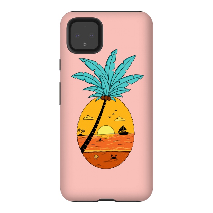 Pixel 4XL StrongFit Pineapple Nature pink by Coffee Man