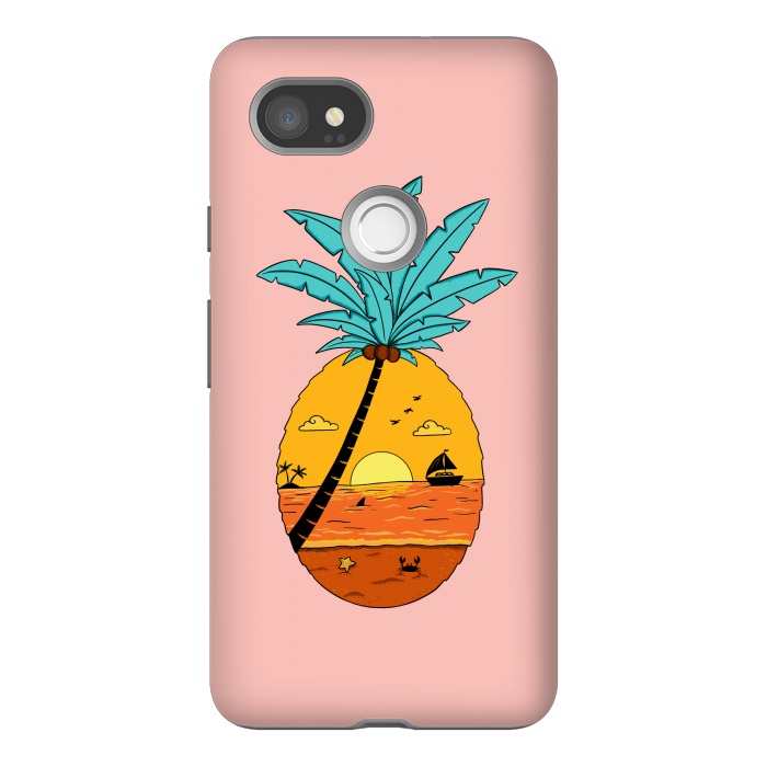 Pixel 2XL StrongFit Pineapple Nature pink by Coffee Man