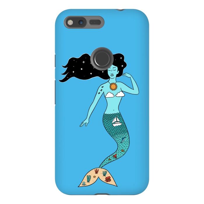 Pixel XL StrongFit Mermaid Nature Blue by Coffee Man