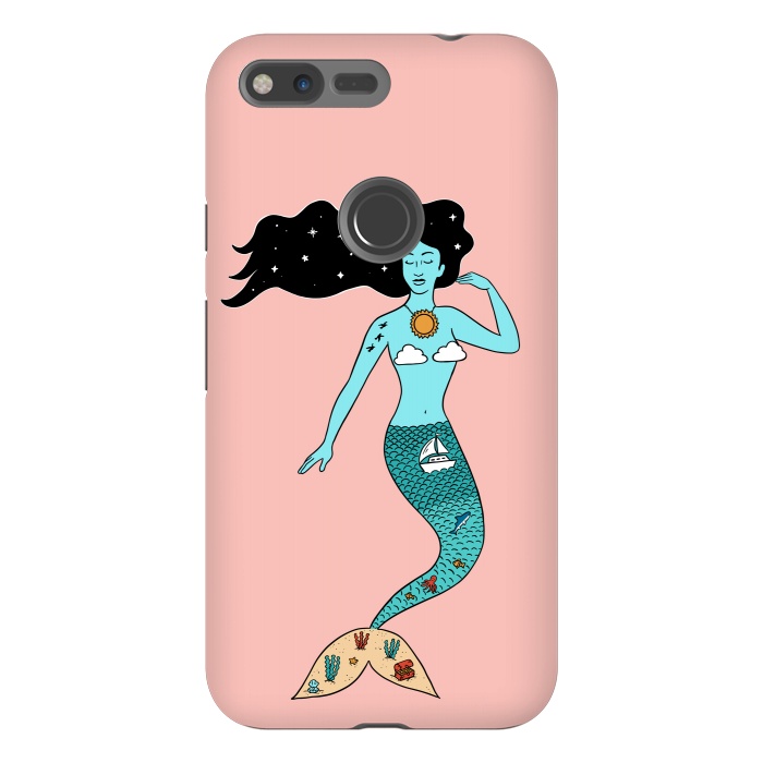 Pixel XL StrongFit Mermaid Nature Pink by Coffee Man